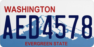 WA license plate AED4578