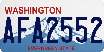 WA license plate AFA2552