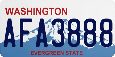 WA license plate AFA3888