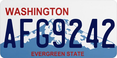 WA license plate AFG9242