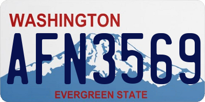 WA license plate AFN3569