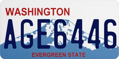 WA license plate AGE6446