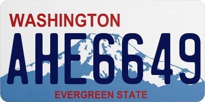 WA license plate AHE6649