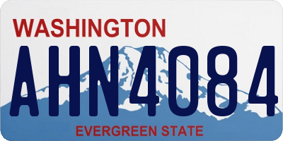 WA license plate AHN4084