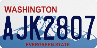 WA license plate AJK2807