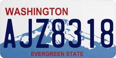 WA license plate AJZ8318