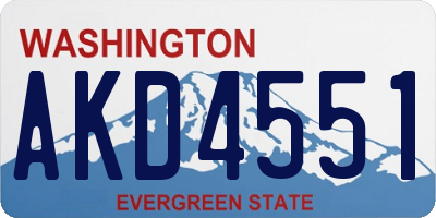 WA license plate AKD4551