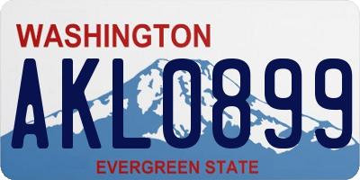 WA license plate AKL0899