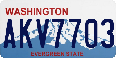 WA license plate AKV7703