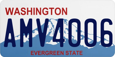 WA license plate AMV4006