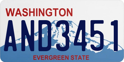 WA license plate AND3451