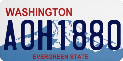 WA license plate AOH1880