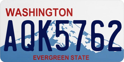 WA license plate AQK5762