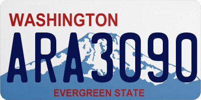 WA license plate ARA3090