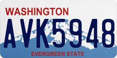 WA license plate AVK5948