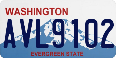 WA license plate AVL9102