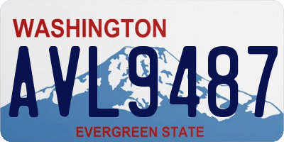 WA license plate AVL9487