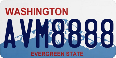 WA license plate AVM8888