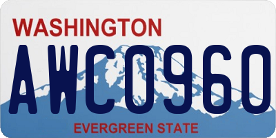 WA license plate AWC0960