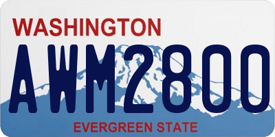WA license plate AWM2800