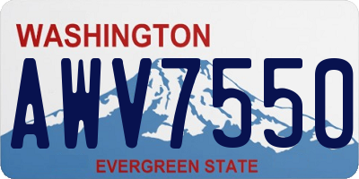WA license plate AWV7550