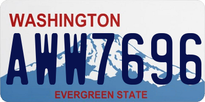 WA license plate AWW7696