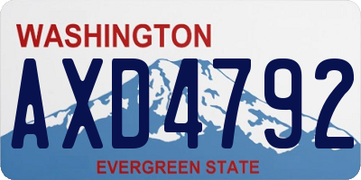 WA license plate AXD4792