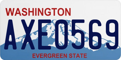 WA license plate AXE0569