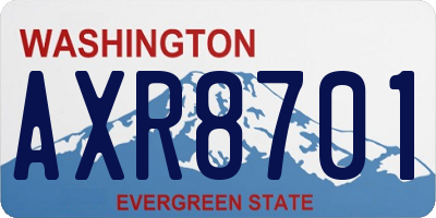 WA license plate AXR8701