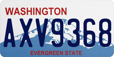WA license plate AXV9368
