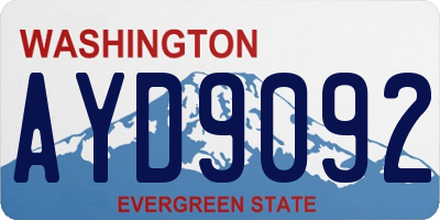WA license plate AYD9092