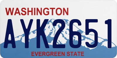WA license plate AYK2651