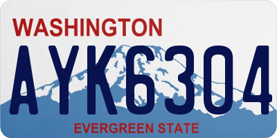 WA license plate AYK6304