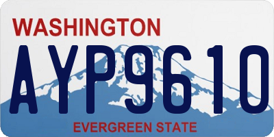 WA license plate AYP9610