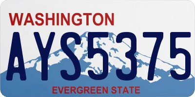 WA license plate AYS5375