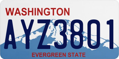 WA license plate AYZ3801