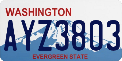 WA license plate AYZ3803