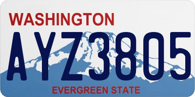 WA license plate AYZ3805