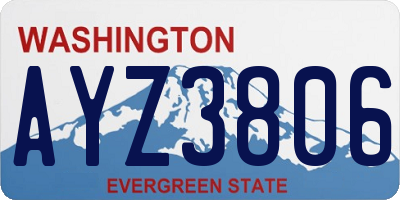 WA license plate AYZ3806