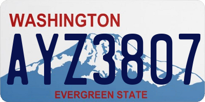 WA license plate AYZ3807
