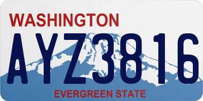 WA license plate AYZ3816