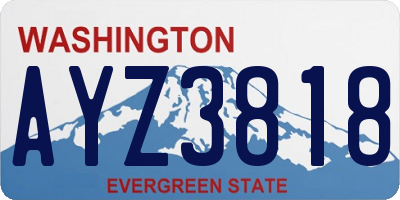 WA license plate AYZ3818