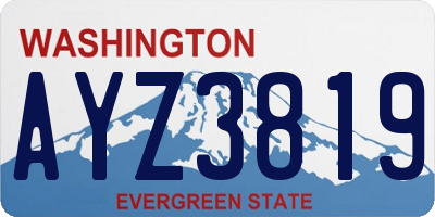 WA license plate AYZ3819