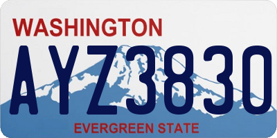 WA license plate AYZ3830