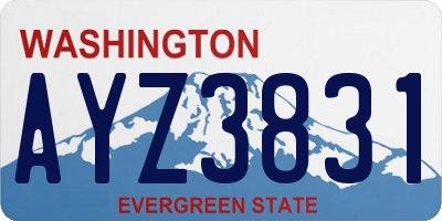 WA license plate AYZ3831