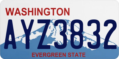 WA license plate AYZ3832