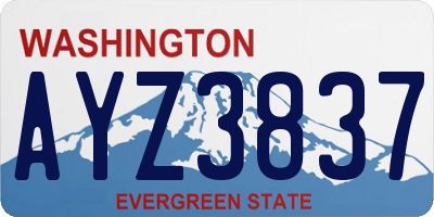 WA license plate AYZ3837