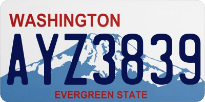 WA license plate AYZ3839