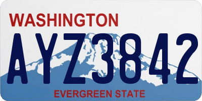 WA license plate AYZ3842