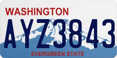 WA license plate AYZ3843